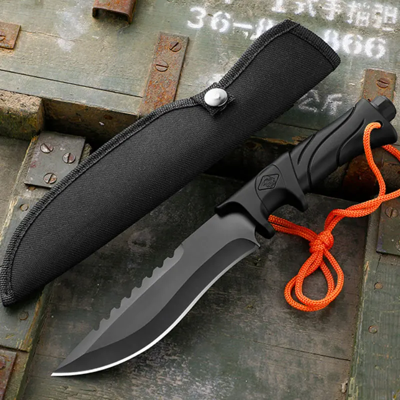 

High Quality Stainless Steel Outdoor EDC Portable D2 Pocket Straight Knife Saber Self-defense Camping Sharp Tactical Fruit Knife