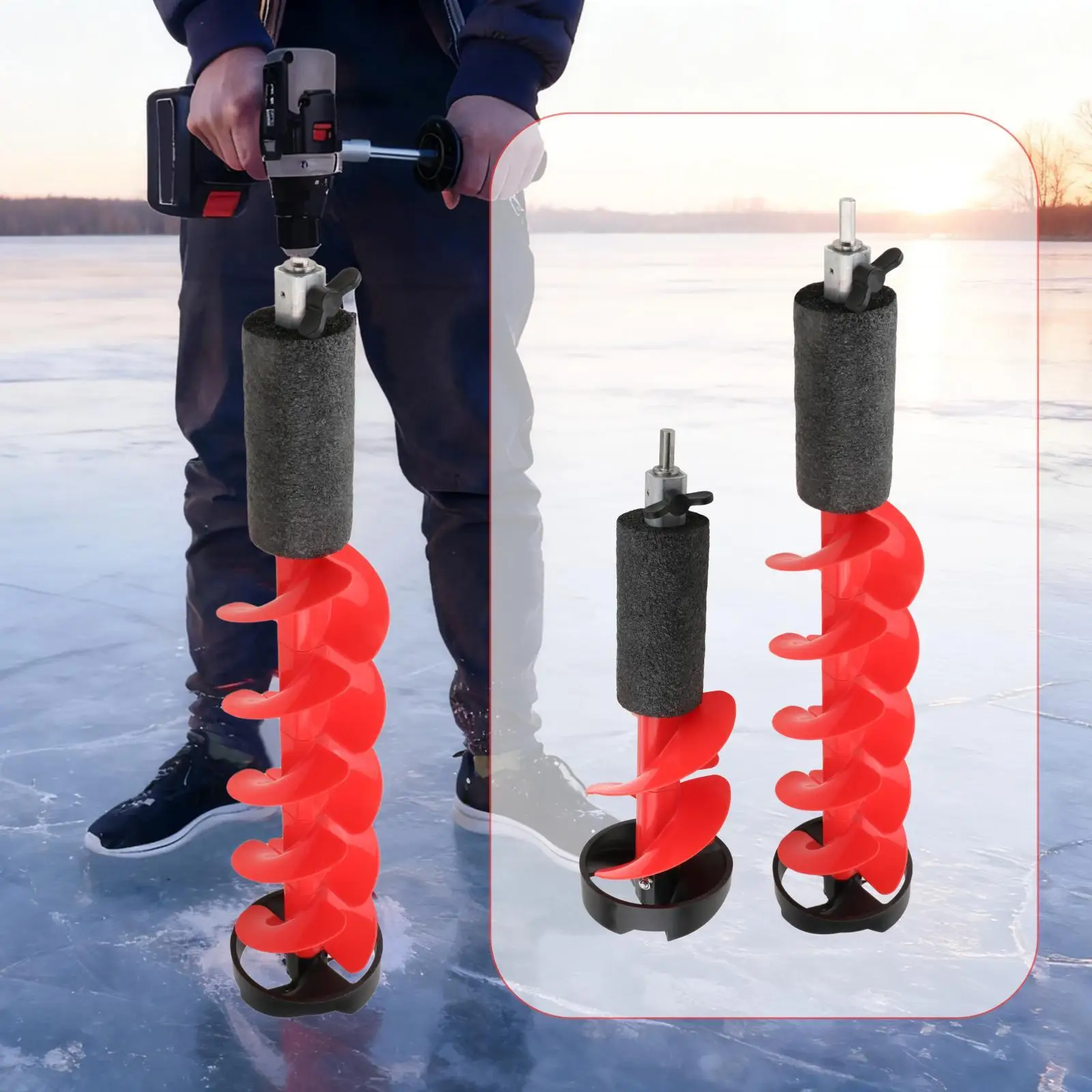

Ice Auger Drill Aluminum Alloy Ice Fishing Tool Durable Fishing Accessory for Winter Outdoor Activities Lake River Sea