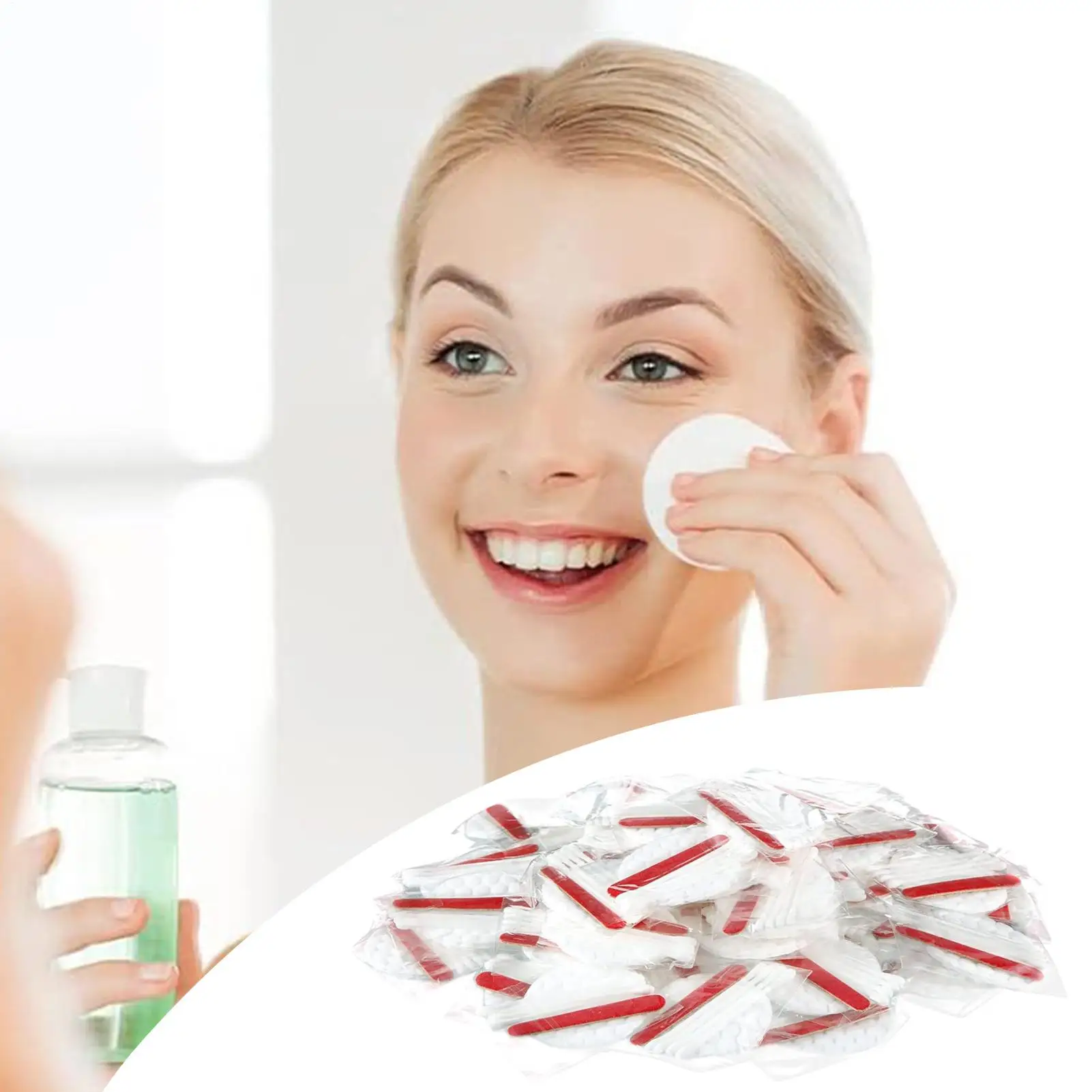 호텔 세면도구 세트, 개별 포장된 메이크업 세면도구 키트 (여행용 면봉, 화장솜, 네일 파일 포함)