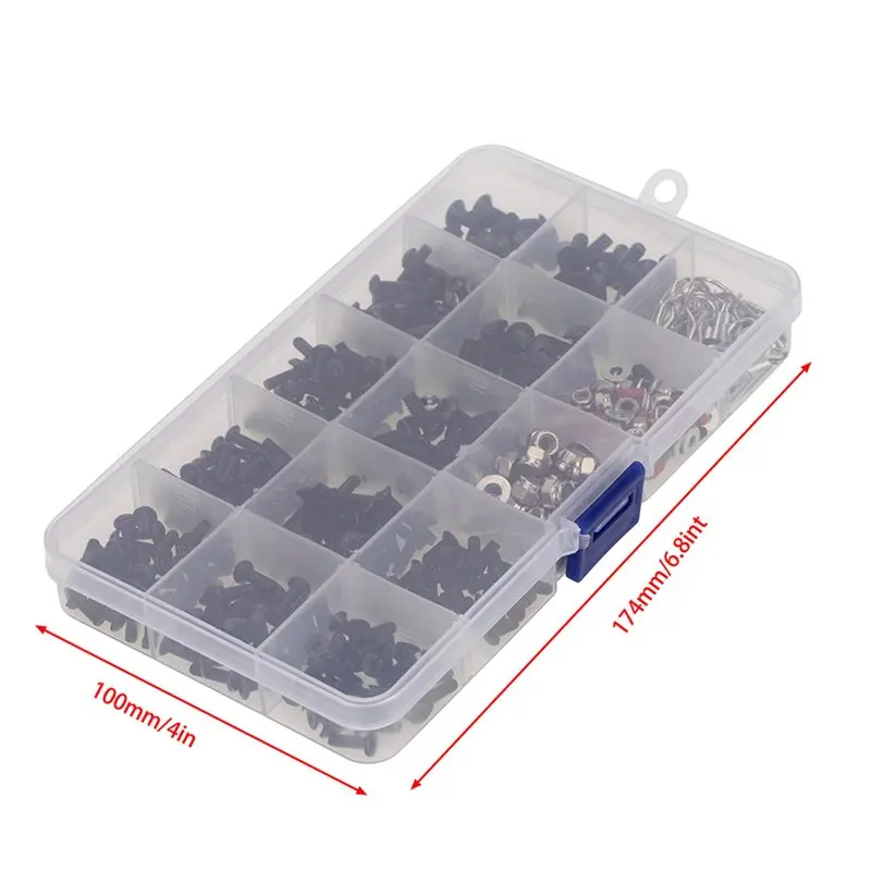 ABUM-100Pcs Universal RC Screw Kit Hardware Fasteners Set For Traxxas Axial Redcat HPI Arrma Losi 1/8 1/10 1/12 1/16 RC Cars