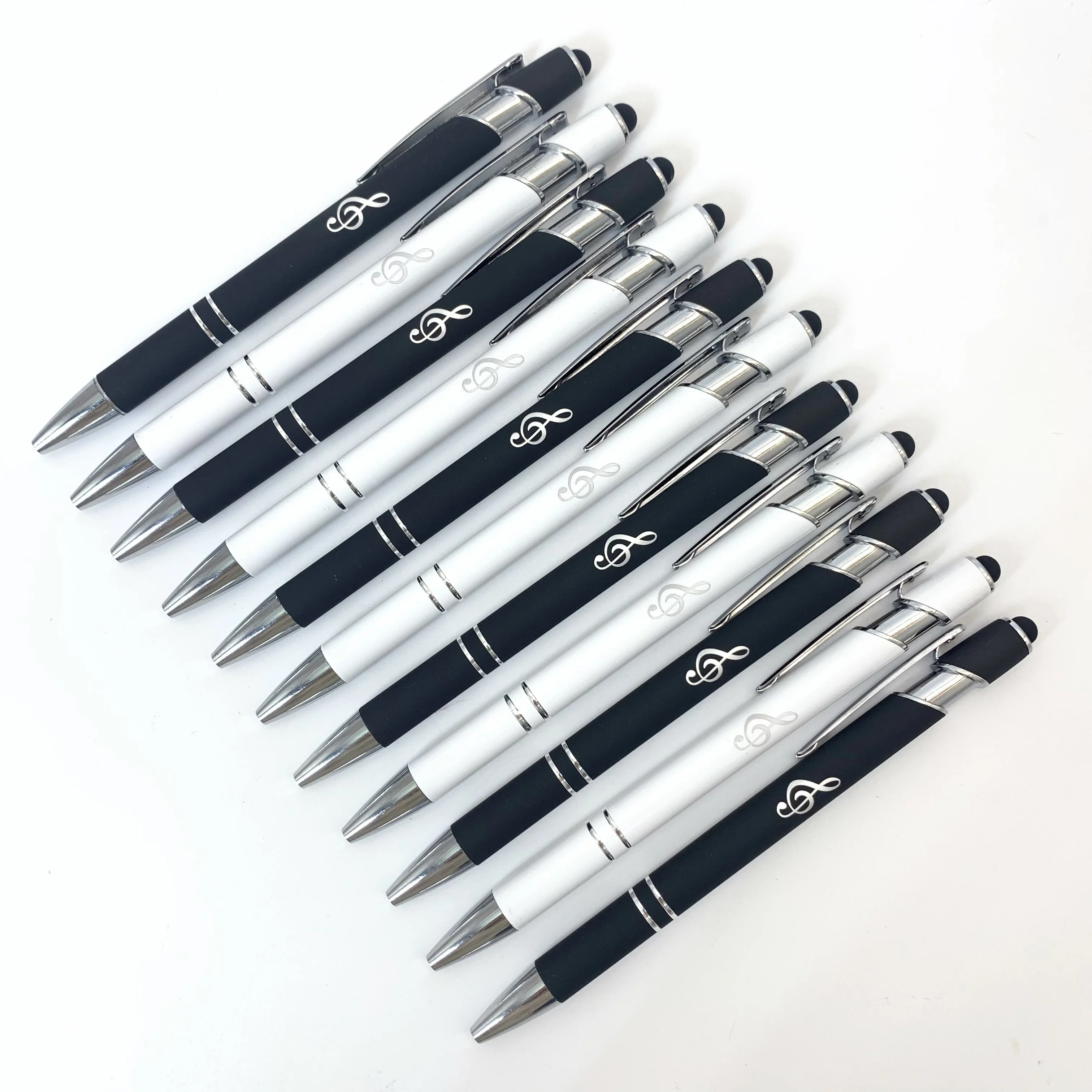 

12 ручек с музыкальным символом, выдвижные ручки с музыкальным символом с сенсорным экраном 2 в 1, идеальный подарок для любителей музыки