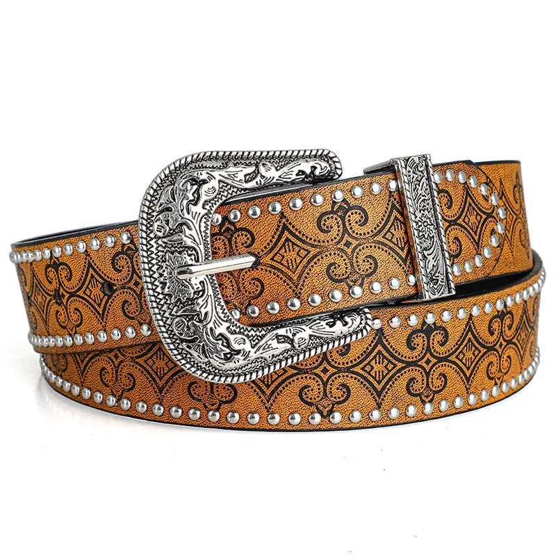 Western-Cowboy-Gürtel – Vintage-Punk-Stil, geschnitzte Schnalle, PU-Ledergürtel, lässige Trend-Accessoires, Y2K-Taillengürtel, für Männer und Frauen – Detail 10