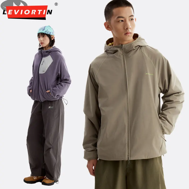 Men's  Reversible Fleece Jacket Hooded Raglan Sleeve Color Block Pockets Double-Sided Warm Outdoor Tactical Casual Coats Unisex