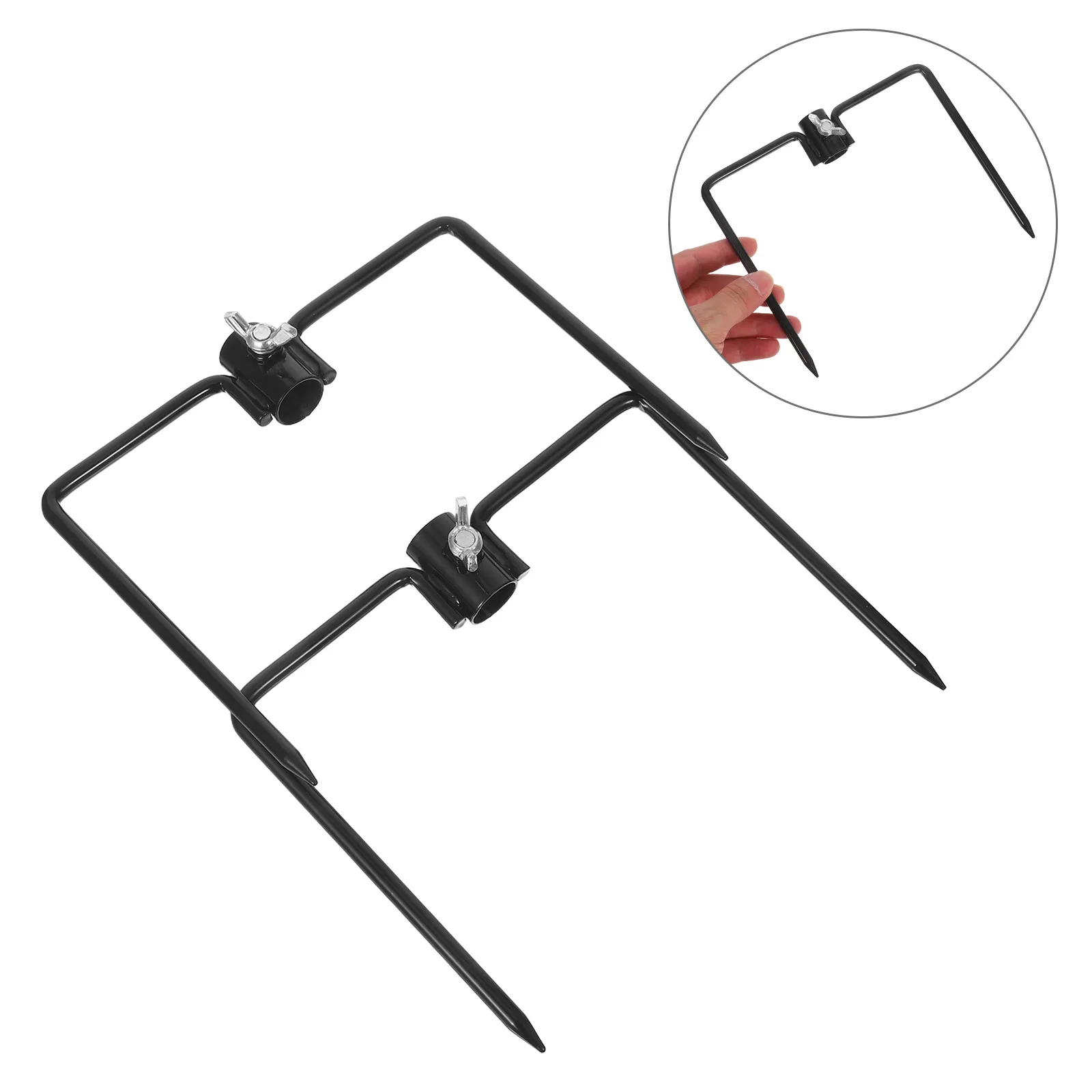 

2pcs Outdoor Garden Ground Stakes Heavy Duty Iron Umbrella Flag Pole Stabilizer Stand For Yard Patio Beach Camping Torch Light