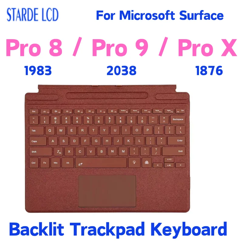 

Keyboard For For Microsoft Surface Pro 8 1983 Pro 9 2038 Pro X 1876 Wireless Bluetooth Touchpad English English Backlit Trackpad