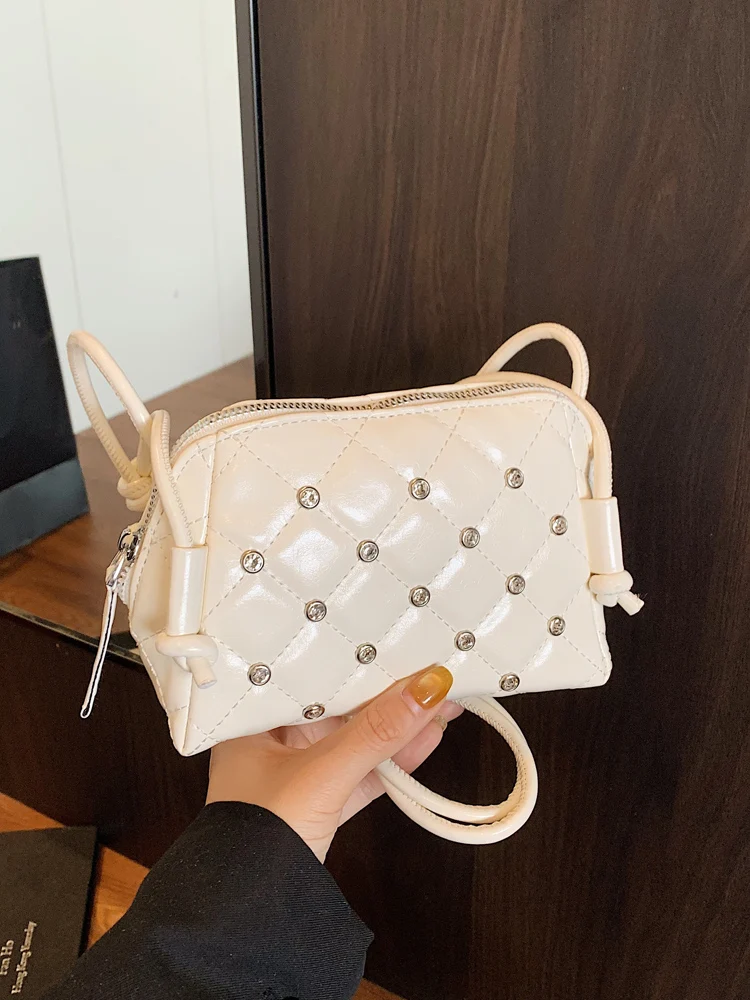 النمط الفرنسي رائعة الماس حقيبة ساع للنساء الصيف الاتجاه الجديد بو الجلود حقيبة كتف تنوعا السيدات حقيبة كروسبودي #2