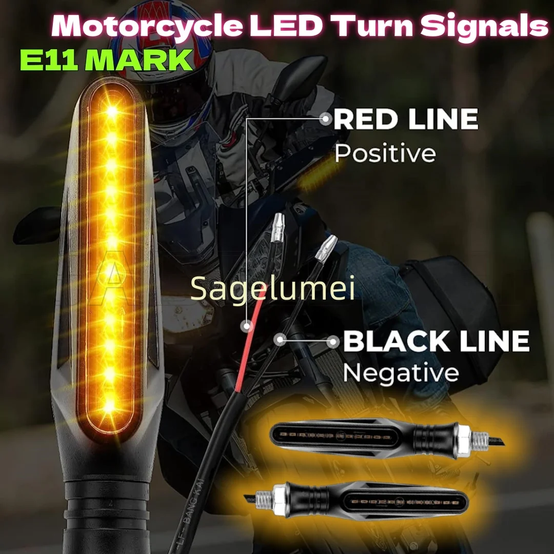 Motorcycle E11 Led Turn Signals Directional Indicators Flashing Rear Tail Brake Flasher Light Stop Signal Light Motorcycle Lamp