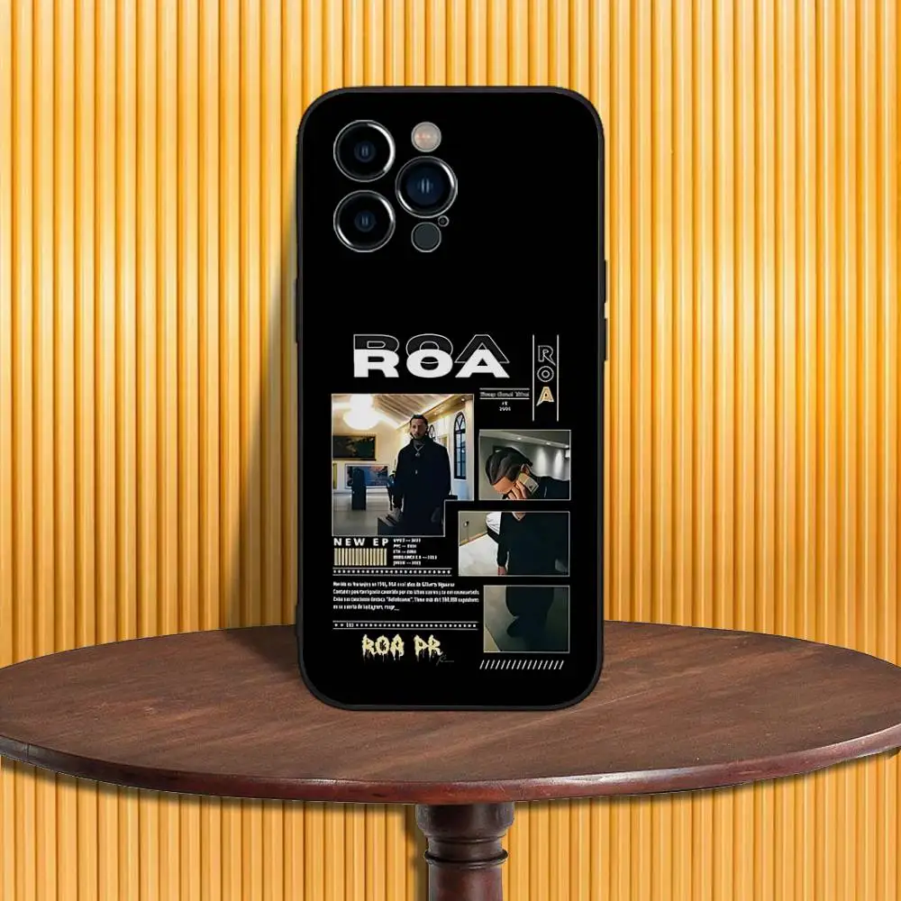 حافظة هاتف Rapper Roa لهاتف iPhone 17,16,15,14,13,12,11,Pro,Max,Plus,X,XS,SE4,E,Mini,Soft Black Case #4