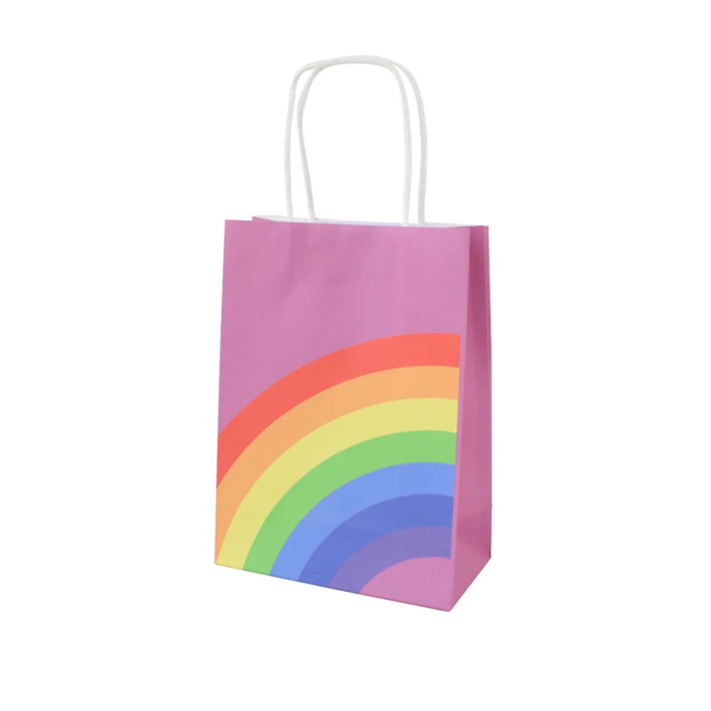 8/16 stücke Kraft Papier Geschenk Taschen Regenbogen Hochzeit Gunsten Candy Box Cookie Verpackung Handtasche Weihnachten Geburtstag Hochzeit Party liefert – Detail 12