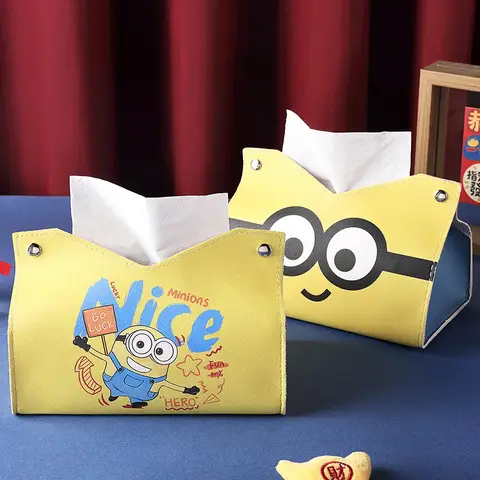 Nuova scatola per fazzoletti Minion Big Eye Scatola per cassetti di carta carina creativa per auto casa soggiorno cucina regali di Natale