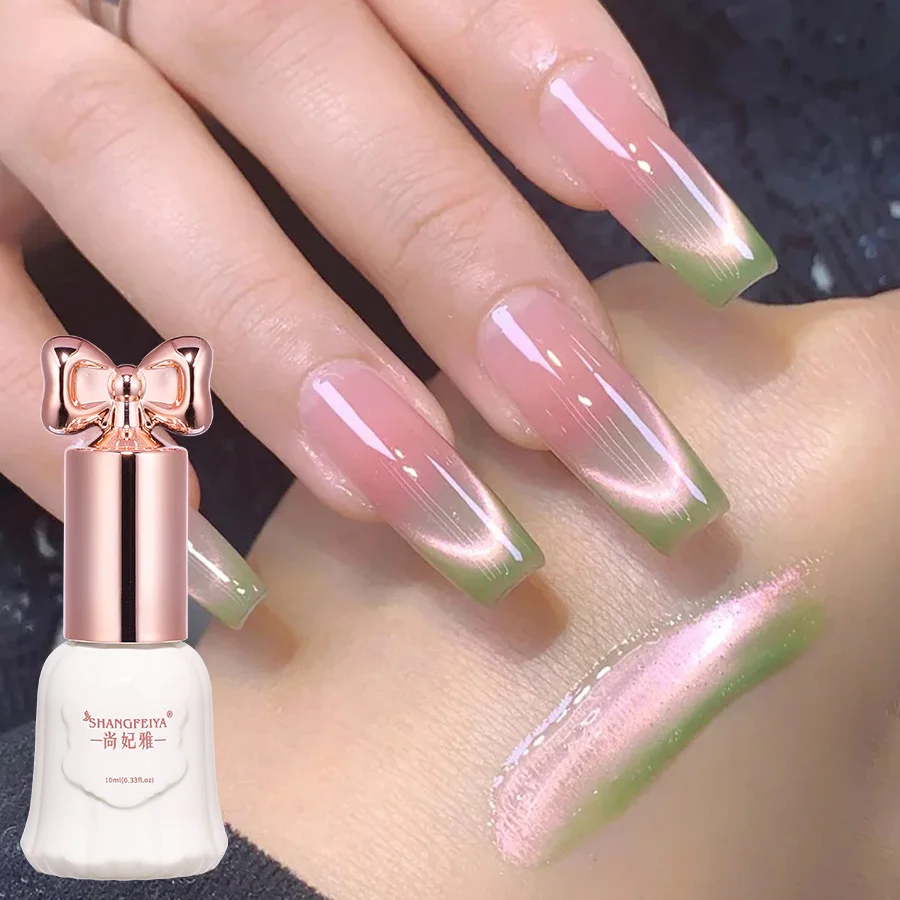10ml goyave chat Gel magnétique vernis à ongles 3 couleurs ensemble printemps été Gel ongles brillant vert perles de verre Gel pour les yeux de chat
