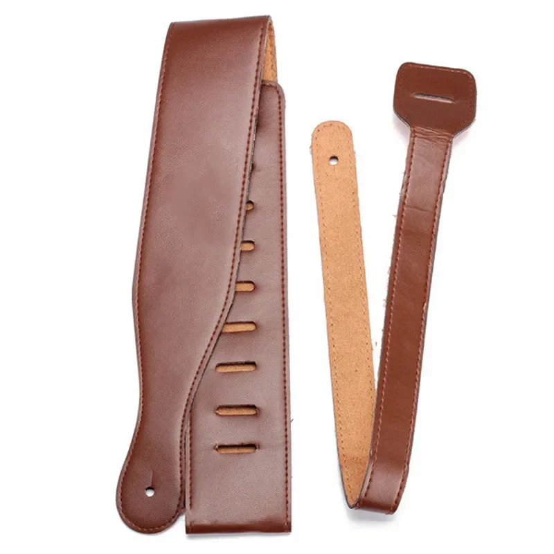 Electric Guitar Strap Padded Top Grain Leather with Adjustable Belt 110-130cm