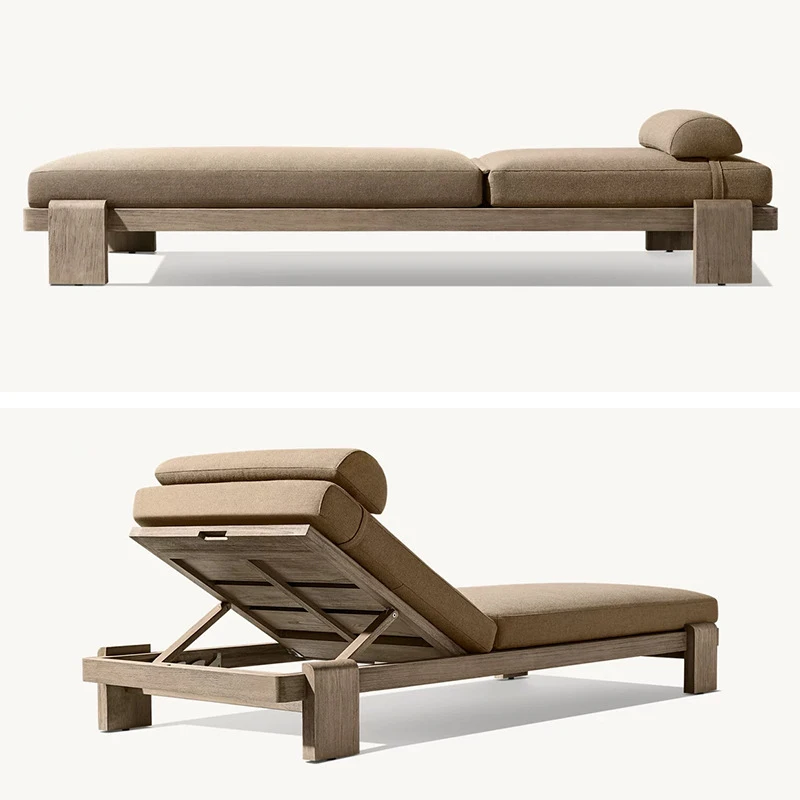 Sun Loungers,Outdoor Bed,Teak Lounge , Hotel Outdoor , Waterproof And-Proof Swimming Pool Beach Chair, Sunbed