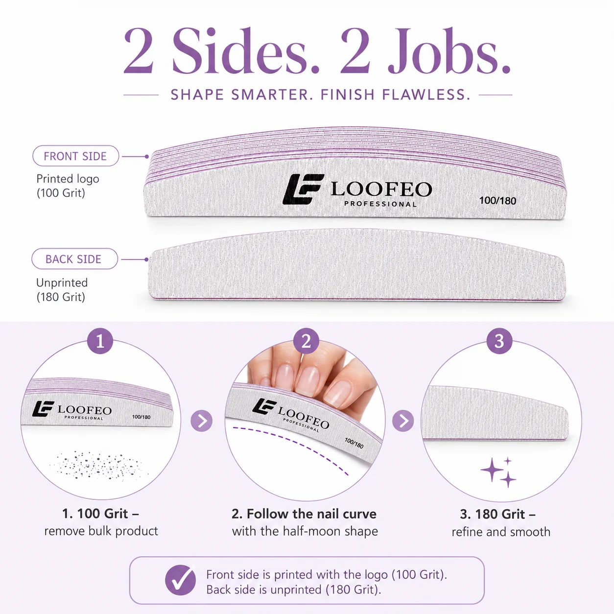 30 Stück/Set Nagelfeile, Halbmond-Doppelseitiges Schleifpapier, Nagelschleif- und Polierwerkzeug für Gel-Nagellack, Maniküre- und Pediküre-Zubehör – Detail 2