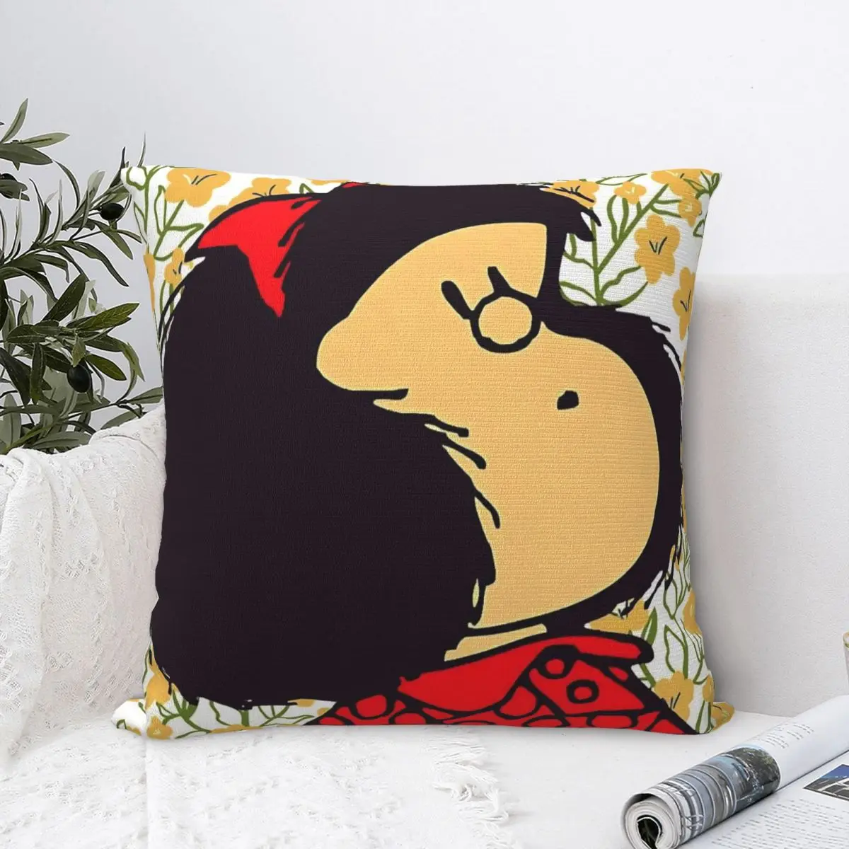 Love Mafalda Cartoon Pillowcase Printing Polyester Cushion Cover Gift Throw Pillow Case Cover Home Dropshipping 45X45cm