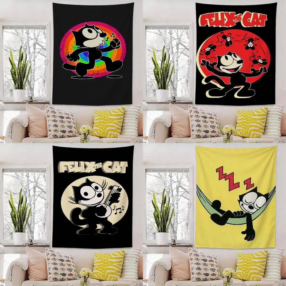 F-Felix the Cat Flags Wall Hanging Background Art Banner for Bedroom Home Outdoor Decor