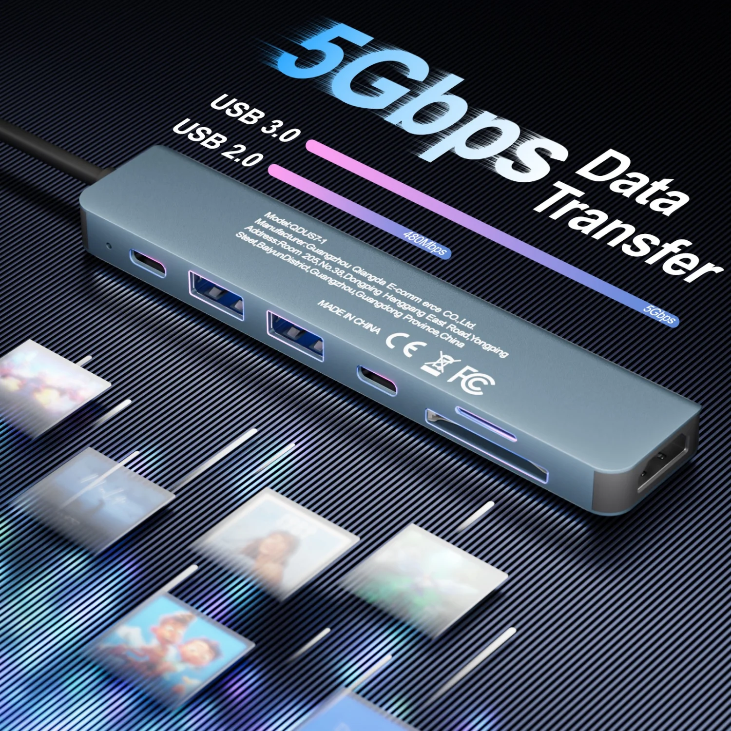 7 In 1 Usb C Hub Fo…