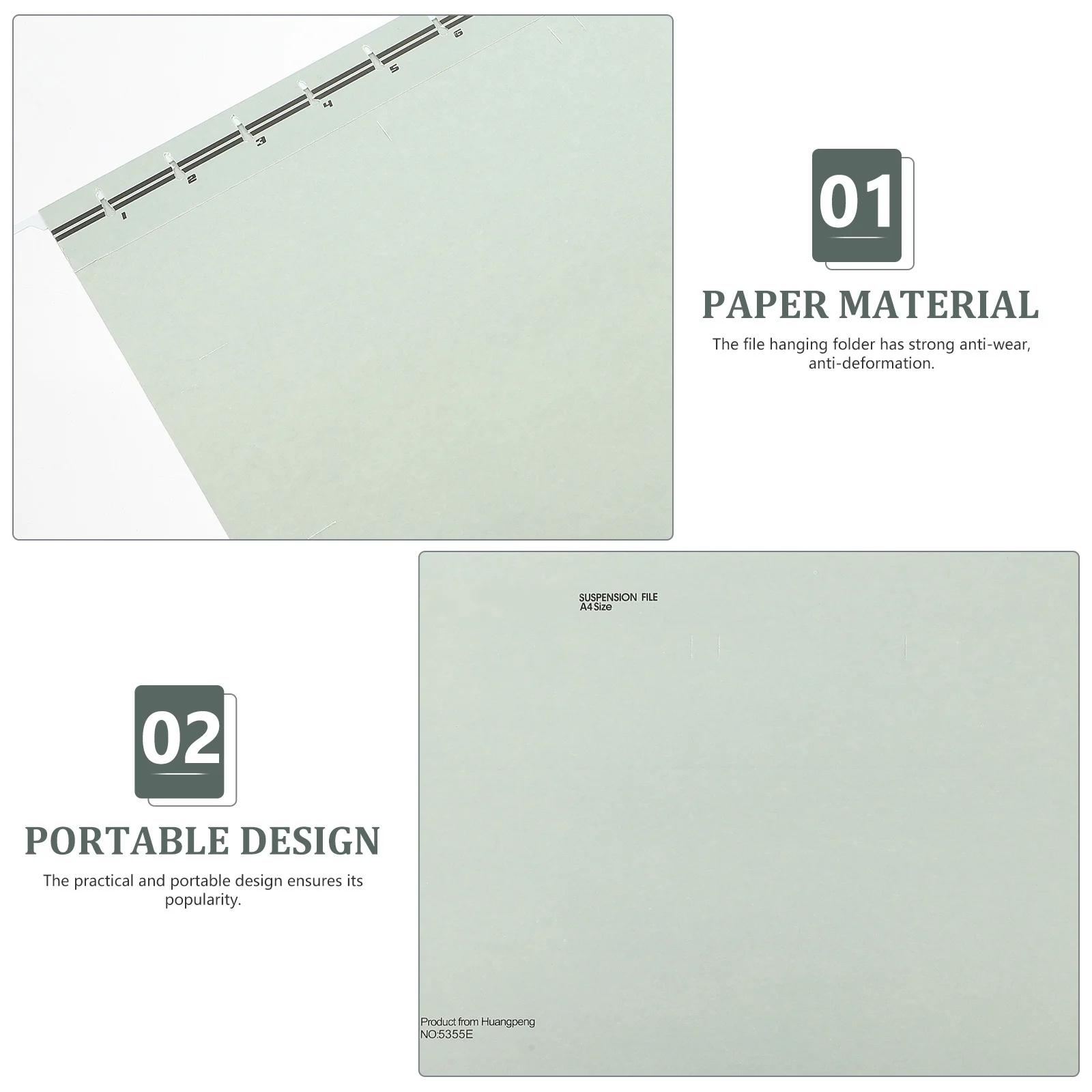 5Pcs File Folders Hanging Portable Office School Home Document Organizer Receipt Storage Filing Holder