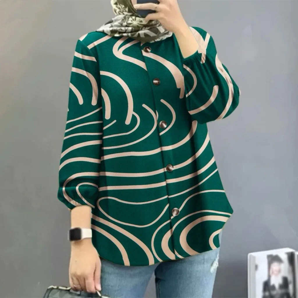 Faionable الأزهار المرأة irt فقاعة Sve العصرية الشرق الأوسط الملايو جديد Sle عبر الحدود الملابس ربيع 2025 الصين المنشأ