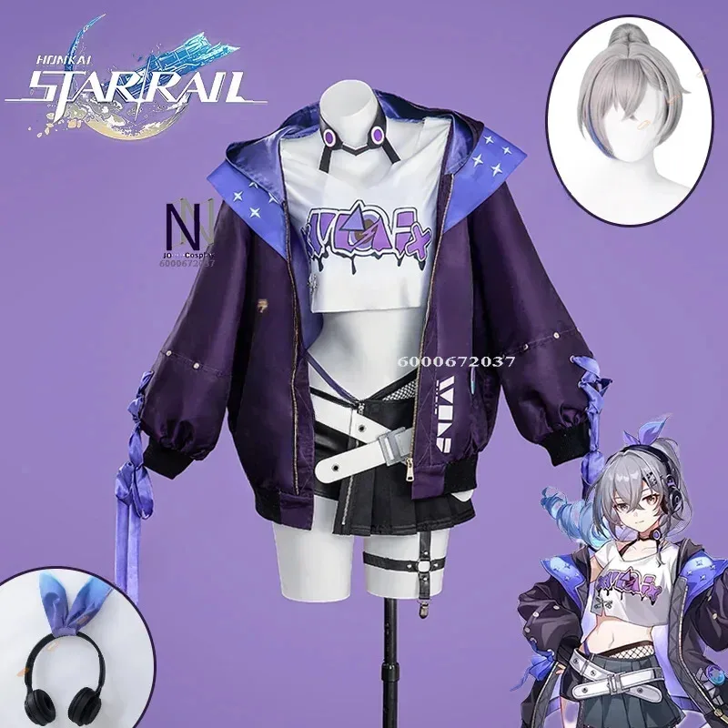 

Honkai Star Rail Game New Silver Wolf Cosplay Costume Wig Uniform Headphones Props Stellaron Hunters Halloween Outfit for Women