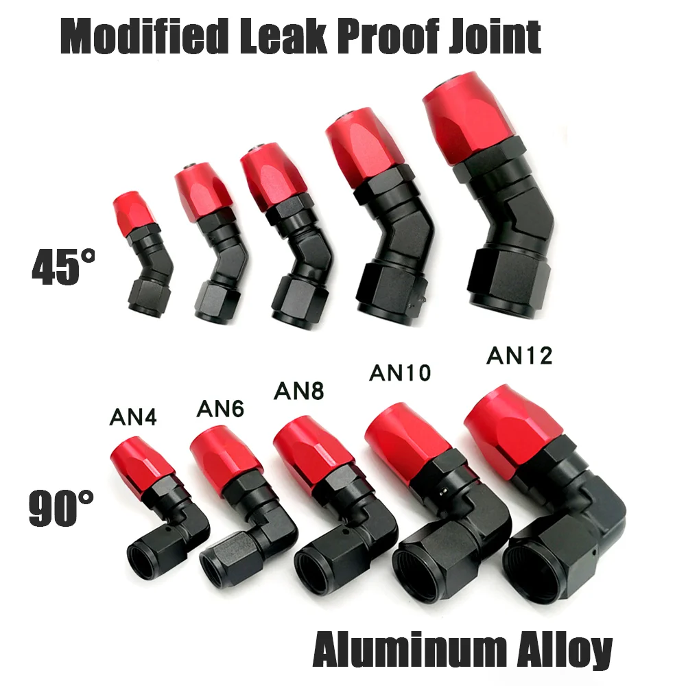 

Automotive Modification Forging Engine Oil Radiator Oil Cooled Pipe Aluminum Alloy Leak Proof Joint AN4-AN16 Black Red