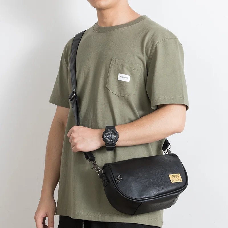 حقيبة كروس للرجال من جلد البولي يوريثان على شكل زلابية ذات سعة كبيرة وحقيبة كتف واحدة كلاسيكية للركاب #1