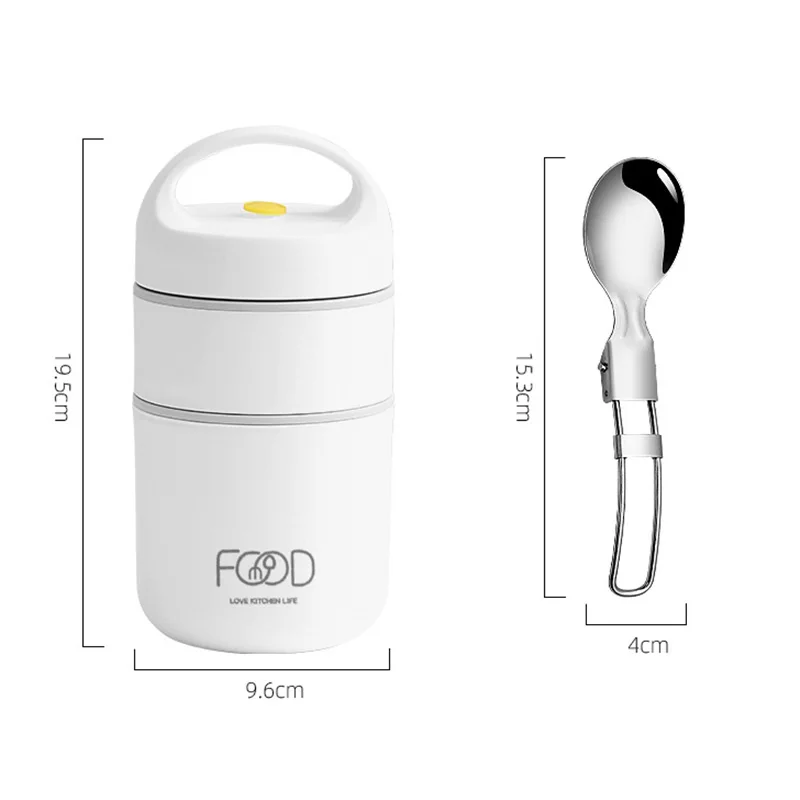 Double Layers Stainless Steel Insulated Lunch Box with Bag Portable Thermos Food Container for Work School Outdoor Thermal Cup view 6