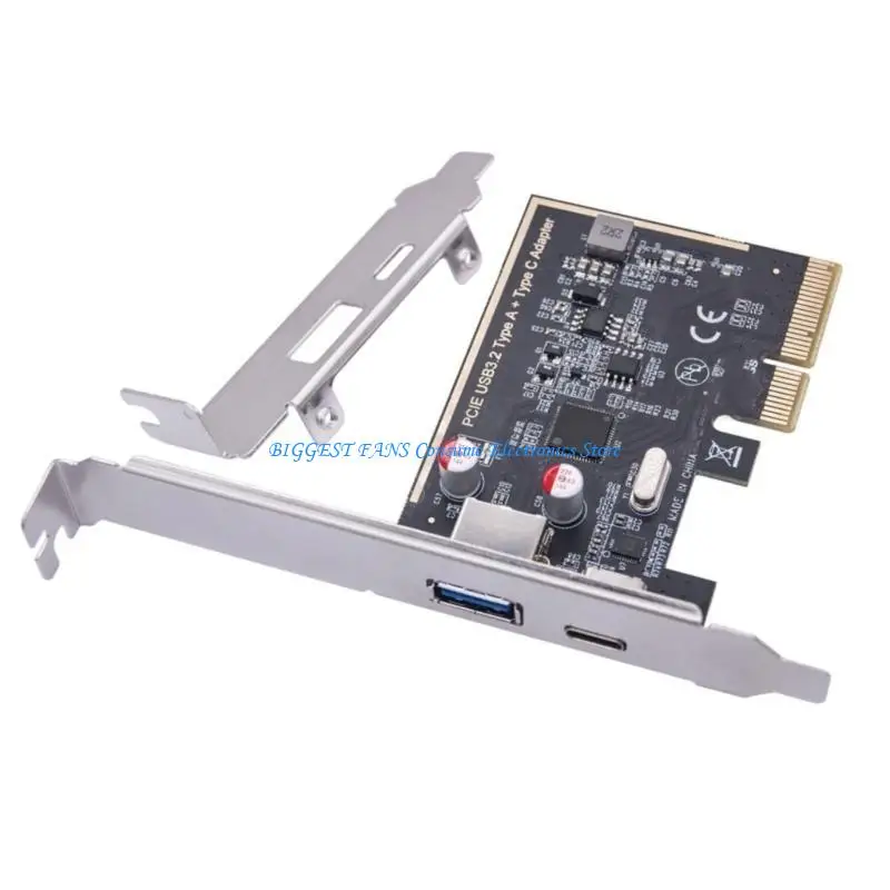 

F68B PCIe to USB 3.2 Gen2 Card 10Gbps 2 Port Type C+A PCIE Expansion Card PC Internal