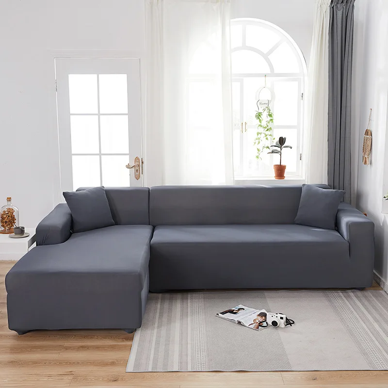 

Sofa Cover 1/2/3/4 Seater Sofa Cover for Living Room Elastic Solid L Shaped Corner Sofa Cover for Sofa Couch Armchair