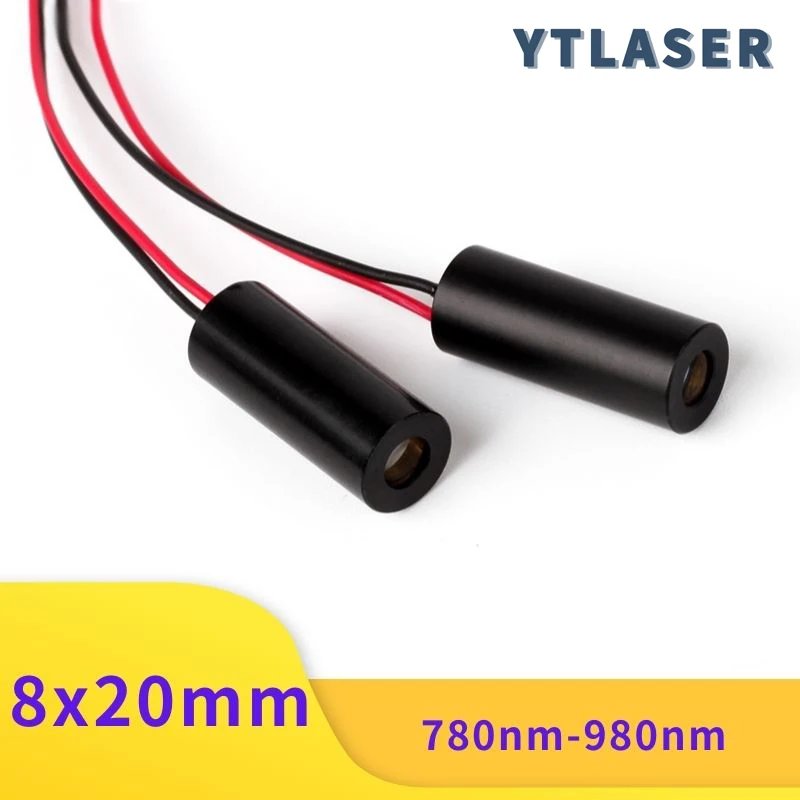 Invisible Laser Module 8x20mm 780nm-980nm 1mW 5mW 10mW IR Dot Diode Module Industrial Grade APC Driver for Woodworking Cutting