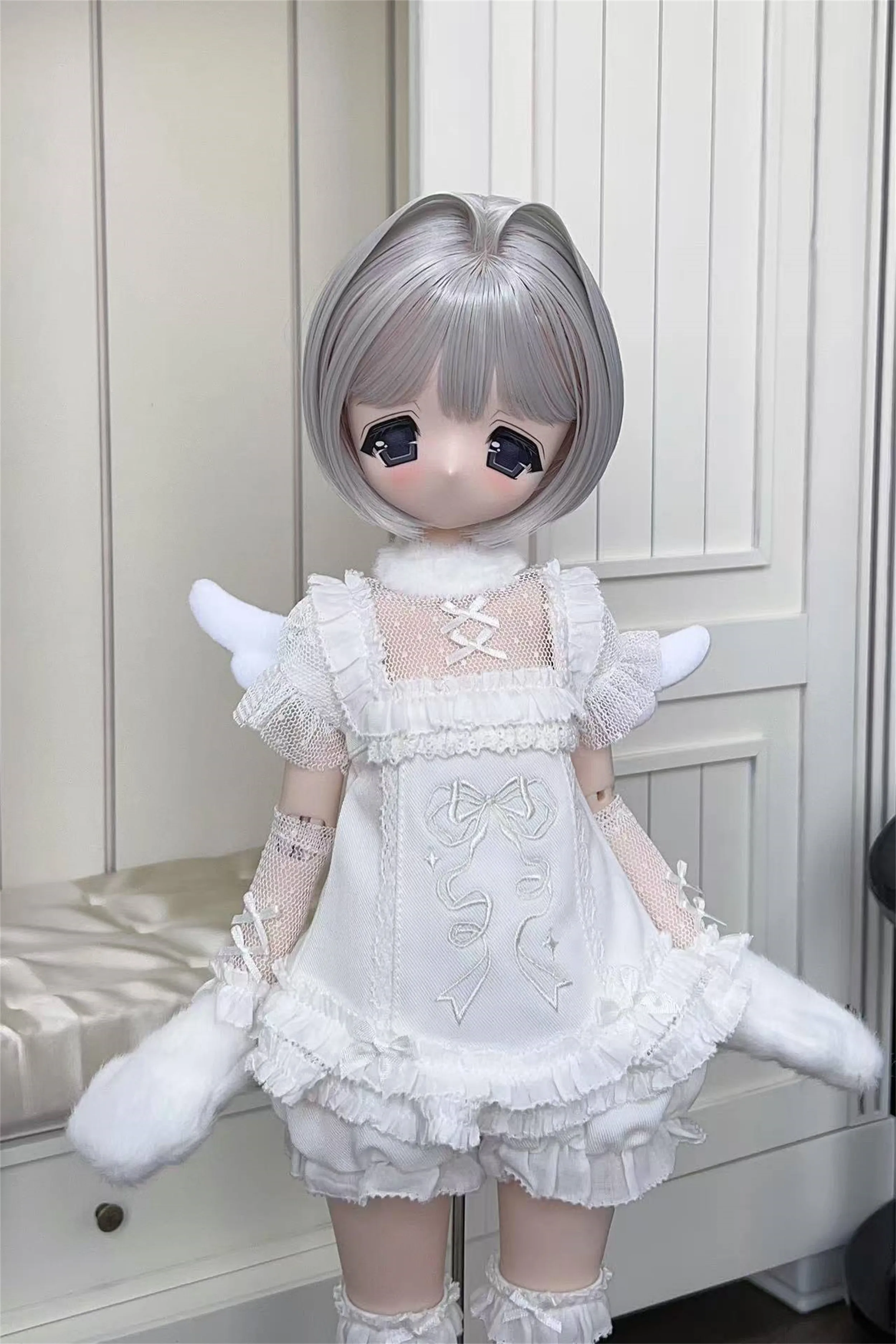 

Spot Inventory BJD Anime-Style Wigs Heat-Resistant Hair Cat-Ear Bob High Temperature Silk 1/3 1/4 1/6 Girls Doll Accessories