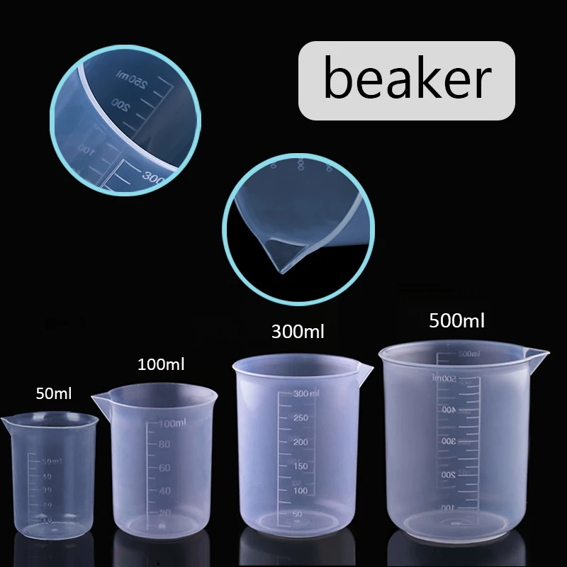 50ML/100ML/300ML/500ML Graduated Cup Measuring Cup Kitchen Baking Supplies Transparent Plastic Beaker Cup With Scale Chemical La