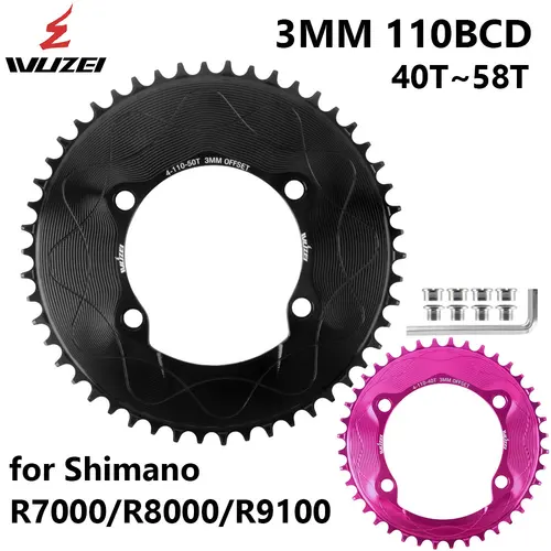 WUZEI 110BCD plato de bicicleta de carretera 8 9 10 11 12S rueda de cadena de bicicleta 40T 48T 58T piñón ancho estrecho para Shimano R7000 R8000 R9100
