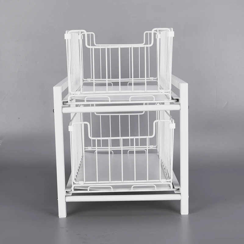 

Оптовая продажа: Складная многофункциональная выдвижная двухъярусная корзина-органайзер для кухонного шкафа/ящика