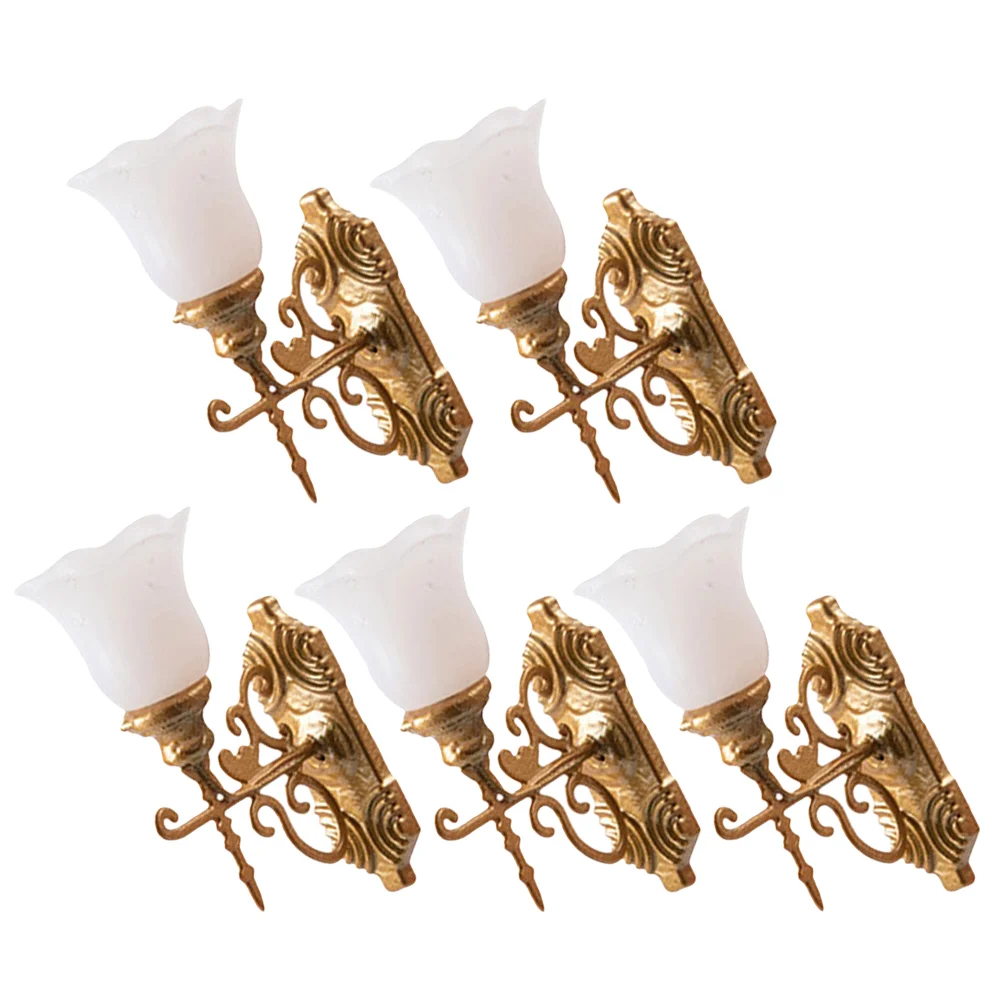 

5pcs Micro Landscaping Lamp Decors Wall Light Adornments Sand Table Diy Materials Mini Wall Lamp Lamp Model