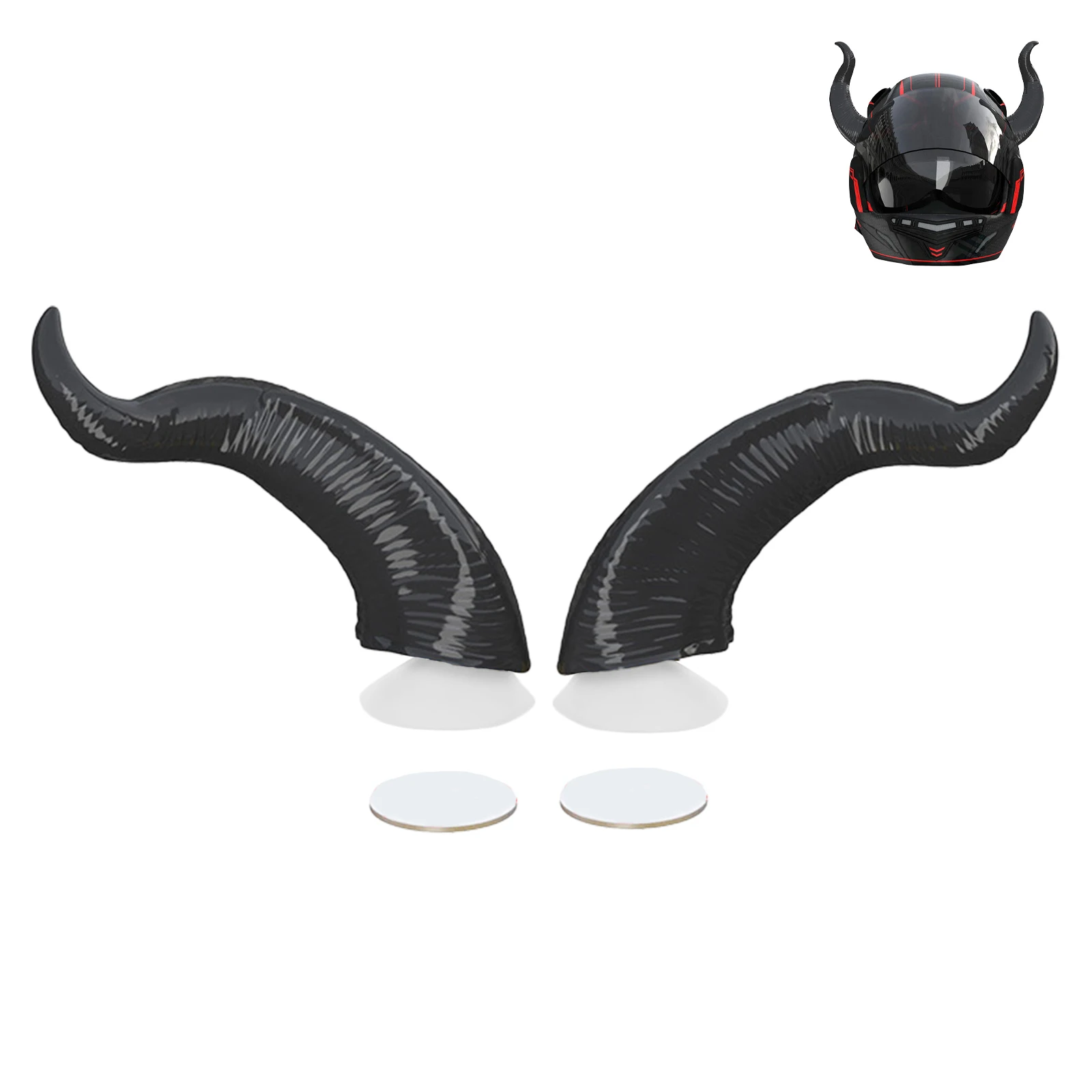 2PCS Motorcycle Helmet Devil Horns Detachable Demon Horns Helmet Decorations Costume Party Decor for Riders