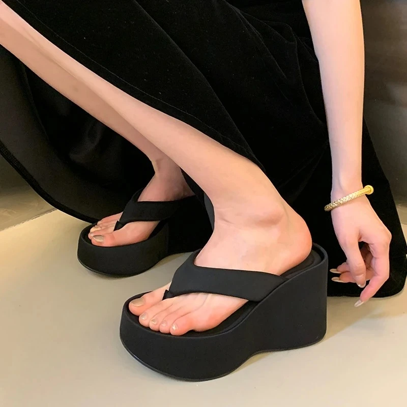 

Summer Women Flip Flop Clip Toe Platform Wedges Heel Women Slippers Shoes Women's Sandals Beach Vacation Ladies Slides Shoes New