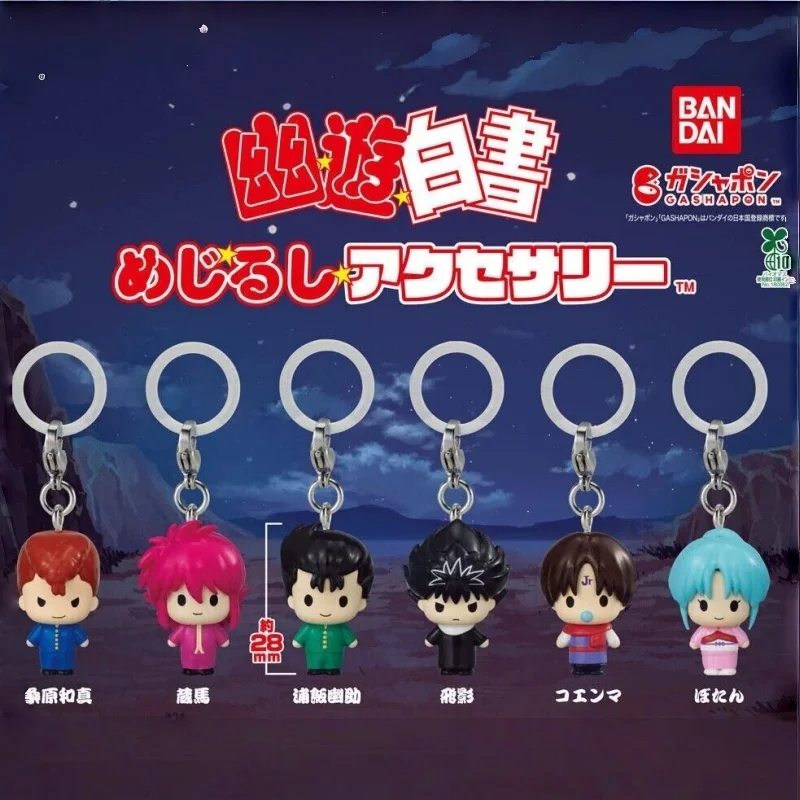 Llavero con Mini Figura de Personaje de Anime Bandai Yu Yu Hakusho Kurama Hiei, Colgante para Colección de Anime para Adultos, Decoración, Regalo