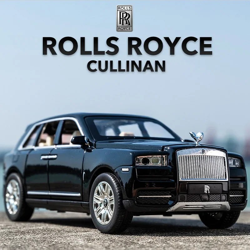 

1:24 рулоны Royce Cullinan, литые металлические роскошные игрушечные автомобили, модель миниатюрного заднего звука и фотоэлементов, открытая коллекция, подарок для мальчика