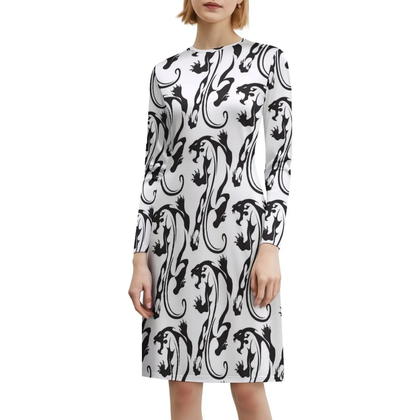 فستان حفلات نسائي من Totemic Panther أو ملابس الشارع الشهير ملابس نادي مطبوعة عصرية للإناث Panther Mayans Aztecs Inca Incan Mayan