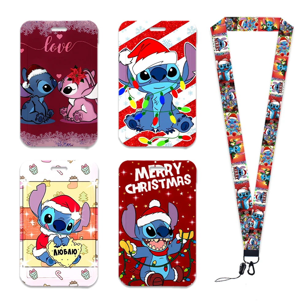 

Christmas Stitch Card Badge Holder Id Card Bus Card Holder Badge Reel Retractable Reel Clip Lanyards Xmas Accessories