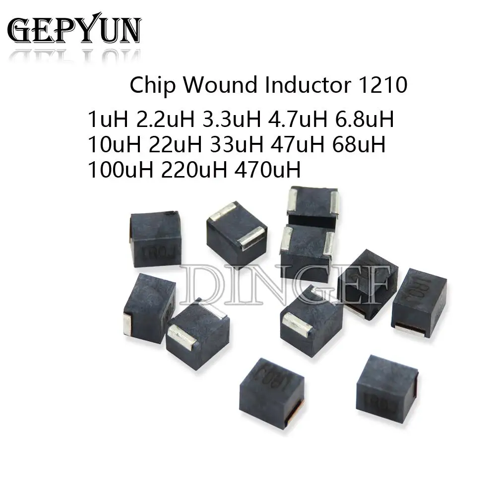 Inductor de heridas de Chip, 3225, 1210, 1uH, 2,2uh, 3,3uh, 4,7uh, 6,8uh, 10uH, 22uH, 33uH, 47uH, 68uH, 100uH, 220uH, 470uH, 10 unids/lote