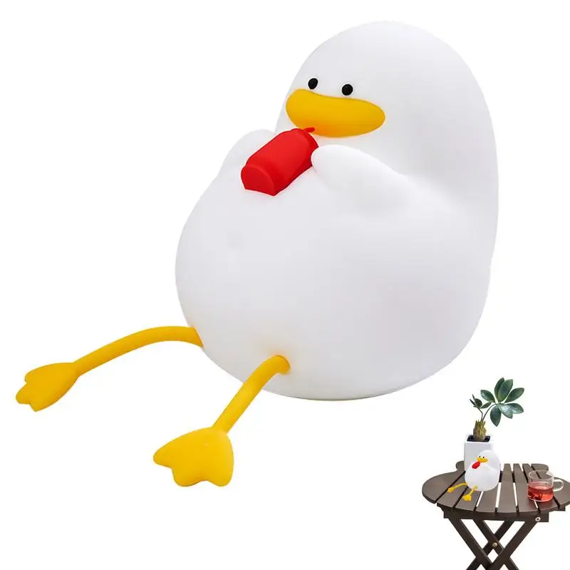 

Duck Night Light For Kids Tap Control Dimmable Soft Nightlight Rechargeable Multifunctional Duck Lamp Decor Decorative Cute