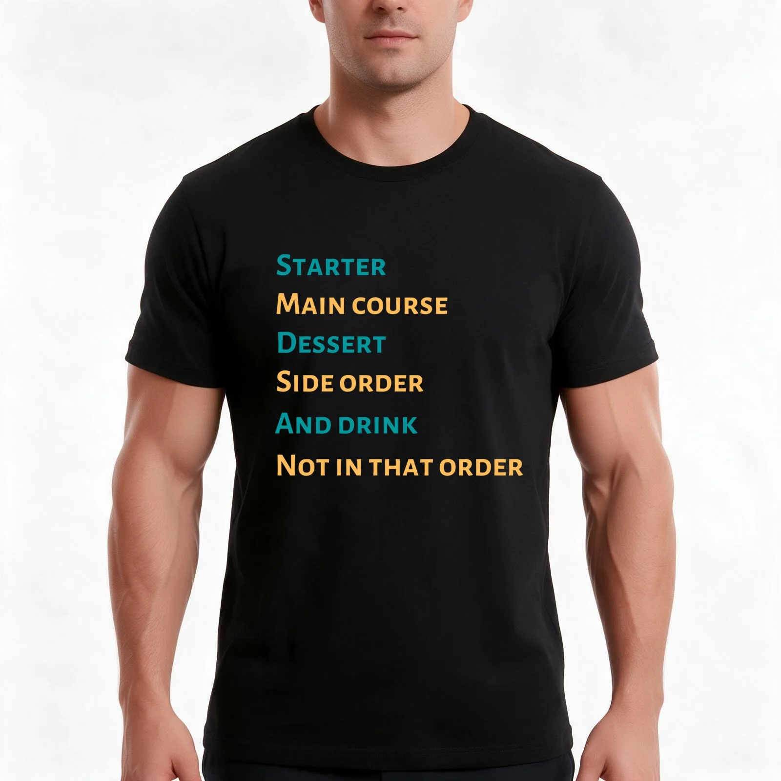 Off menu podcast - starter main course dessert T-Shirt Summer Casual Cotton Tee Oversized Streetwear Tops Unisex Men Women