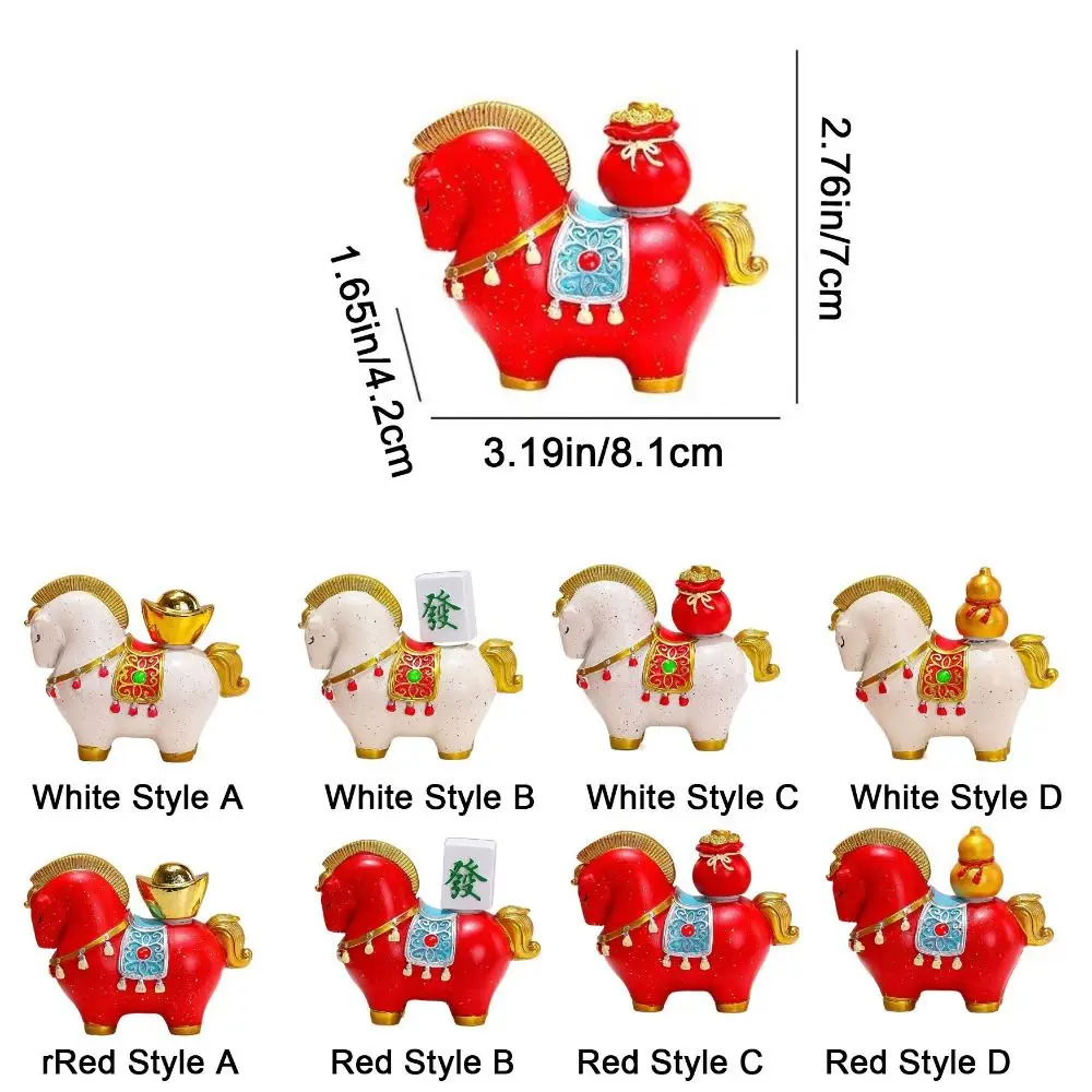 2026 السنة الصينية الجديدة الراتنج الحصان تمثال النمط الصيني للتدوير الحصان مصغرة الحصان التميمة زودياك الحصان الحلي رف الكتب #6