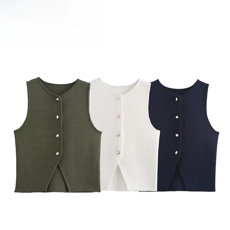 

ZAR Autumn New Women's Faion Knitted Svel round Ne Top Versatile Sle Polyester Fiber ort Upperwear