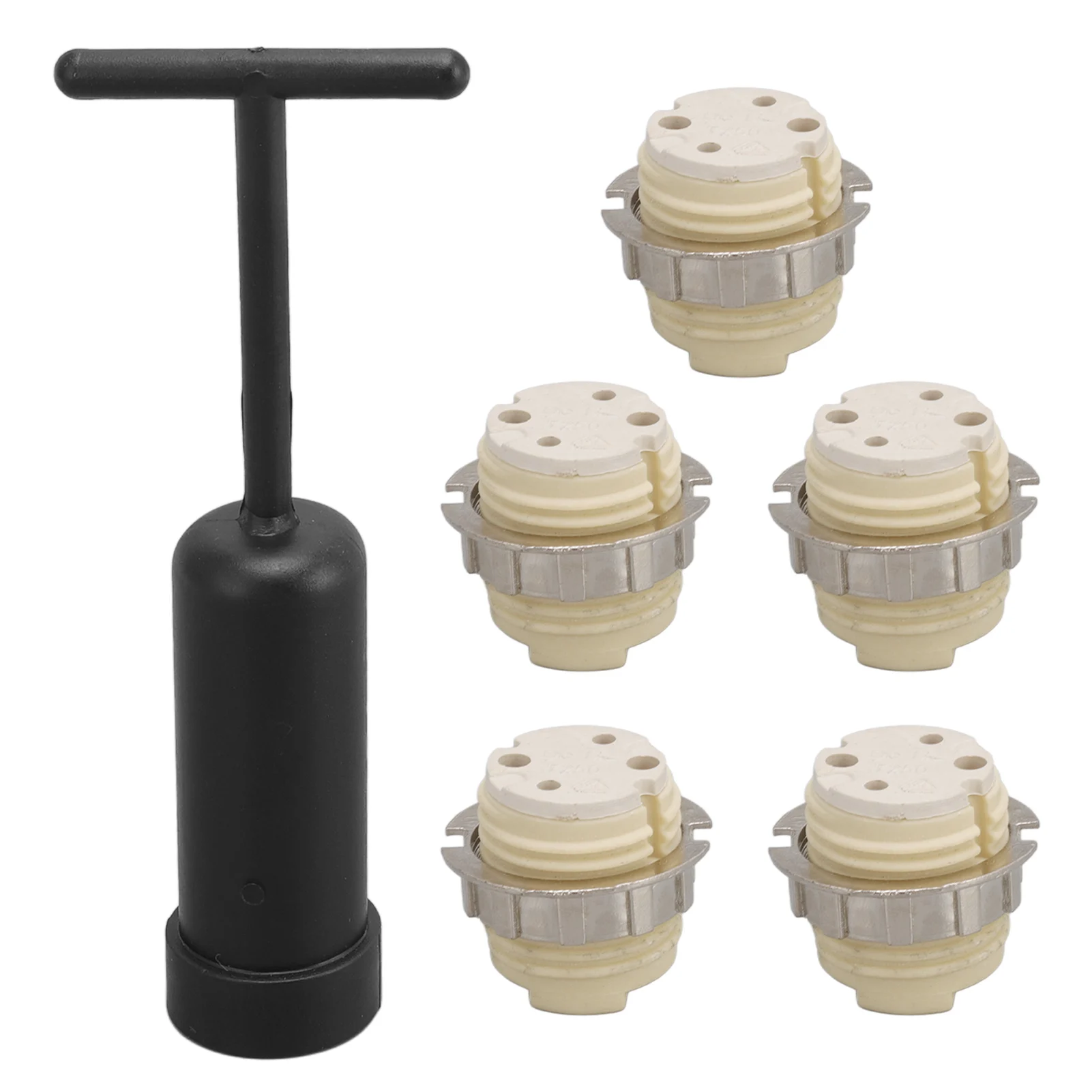 5Pcs G9 Ceramic Lamp Holder Temperature Resistance Light Bulb Base Socket with Socket Removal Tool