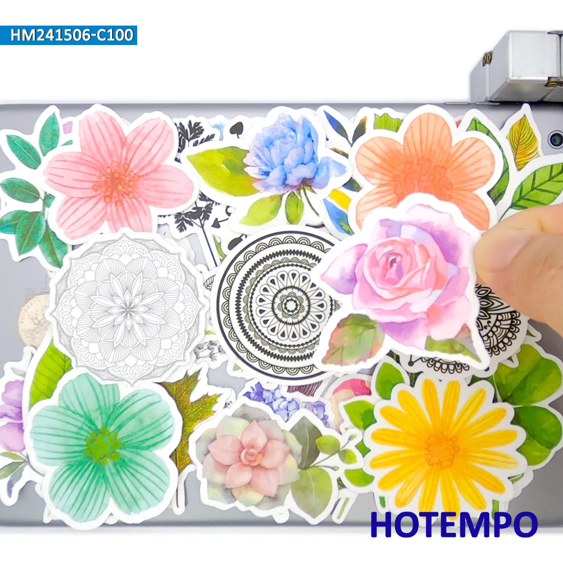 100 sztuk, naklejki z kwiatami, moda retro, urocze rośliny, kolorowe graffiti artystyczne, do laptopa, samochodu, telefonu, albumu do scrapbookingu, zabawny zestaw naklejek