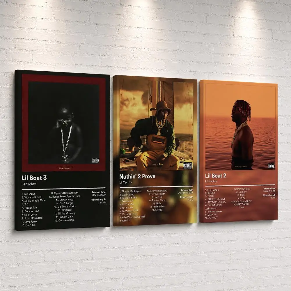 Singer L-Lil Yachty Album Cover Framed Wall Painting Ready To Hang Canvas Wall Art Poster For Bedroom Home Decor Gift