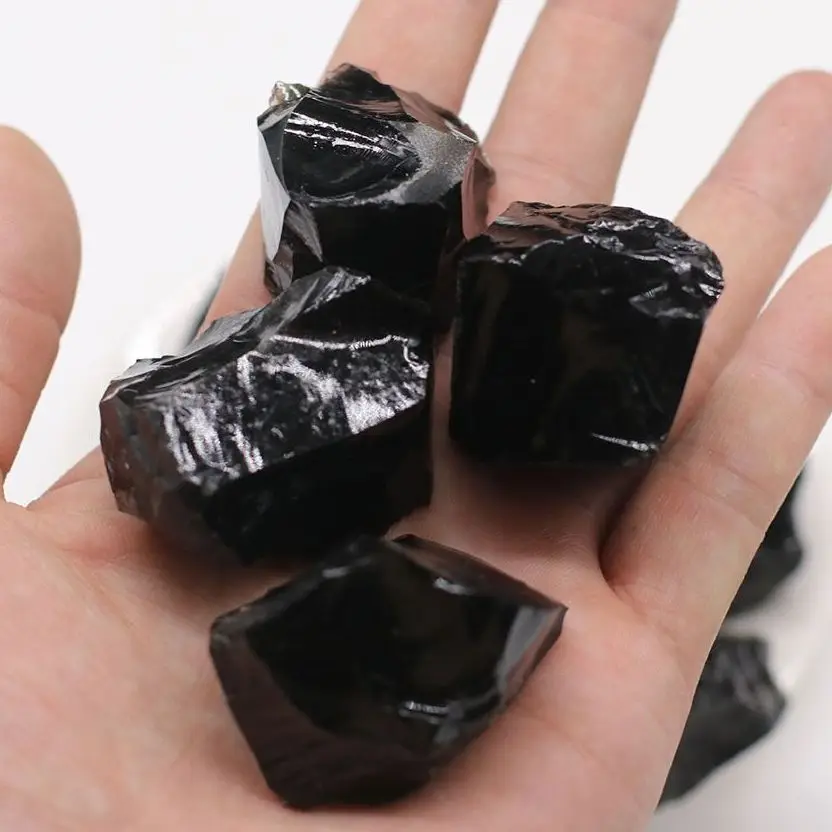 Natural Obsidian  Irregular  Rough Raw Quartz Healing Crystals Stones Mineral Rock Specimen Decoration Cuarzo Blanco Piedra